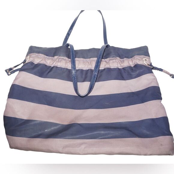 Kate Spade Sateen Striped Shoulder Bag with Drawstring Closure - Picture 3 of 12
